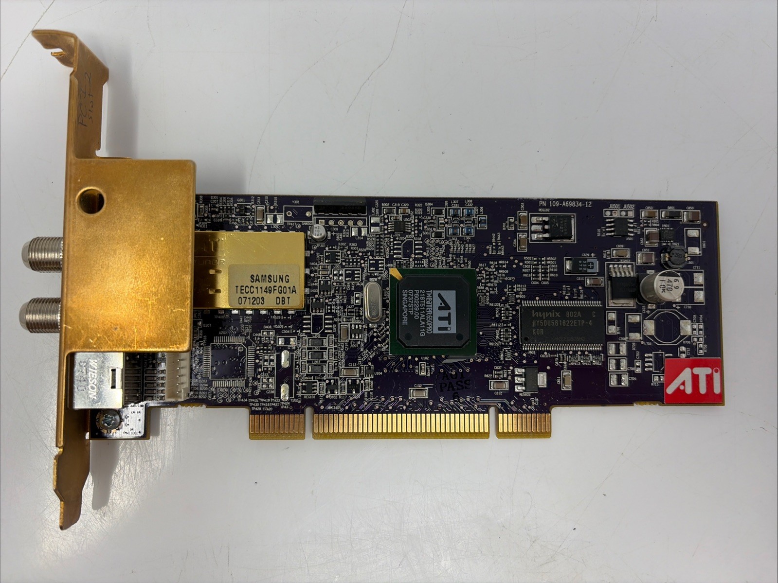ATI Samsung tecc1149FG01a 650 Theater  TV Wonder Video  Card  102A6980712 PCI .