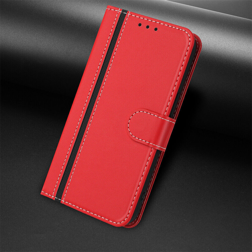 Luxury Splice Leather Wallet Cover Case For S25 S24 S23 S22 S21 S20 S10 S9 S8