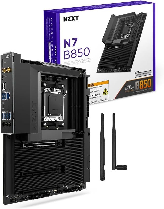 NZXT N7 B850 - AMD B850 AM5 ATX Gaming Motherboard for Ryzen - Black