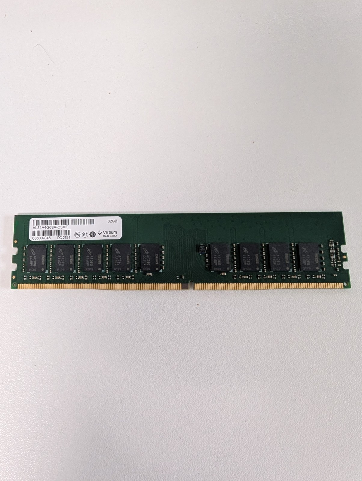 Virtium 32GB 1x32GB DDR4 3200 PC4-25600 CL22 ECC UDIMM VL31A4G63A-C3MF