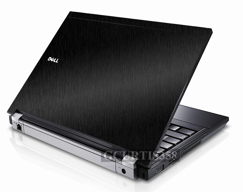 BLACK BRUSHED TEXTURED Vinyl Lid Skin Cover fits Dell Latitude E4310 Laptop