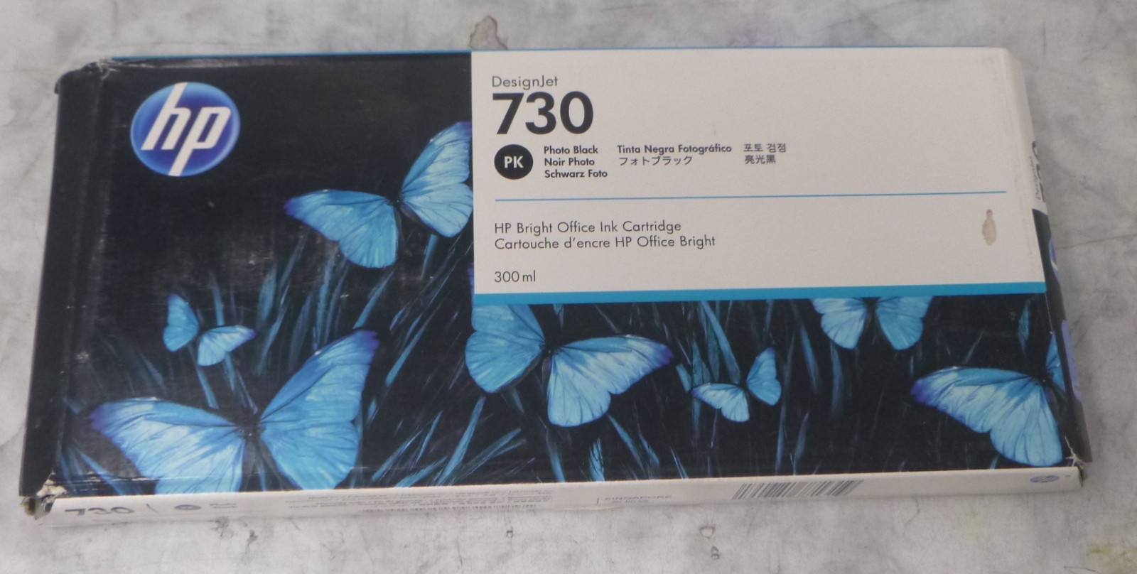 Genuine HP 730 Photo Black 300ml Ink Cartridge P2V73A Expired OEM