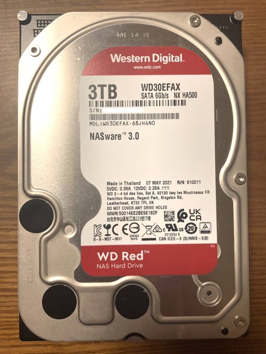 Excellent Condition Western Digital WD Red series WD30EFAX 3.5 inch HDD 3TB (NAS
