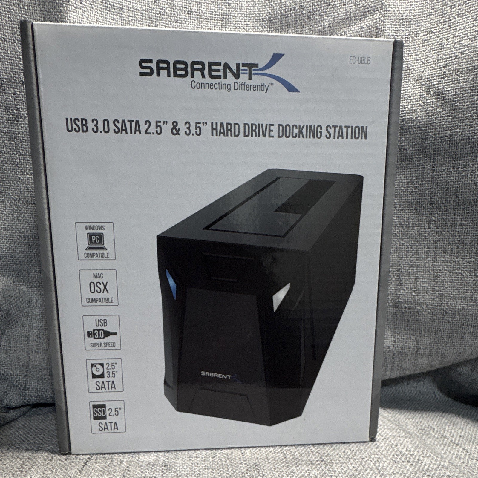 Sabrent EC-UBLB USB 3.0 SATA 2.5/3.5 Hard Drive Dock, Plug & Play, Black