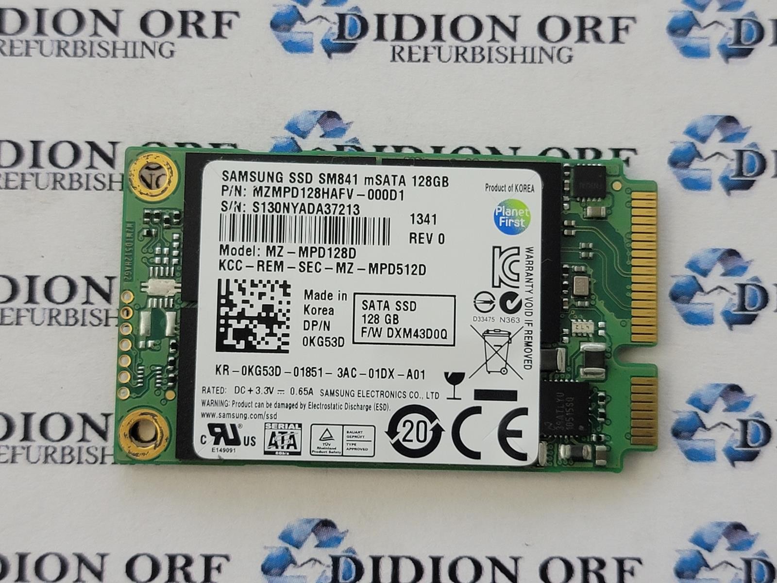 SAMSUNG SM841 128GB mSATA SSD MZ-MPD128D, Grade A SKU 25030
