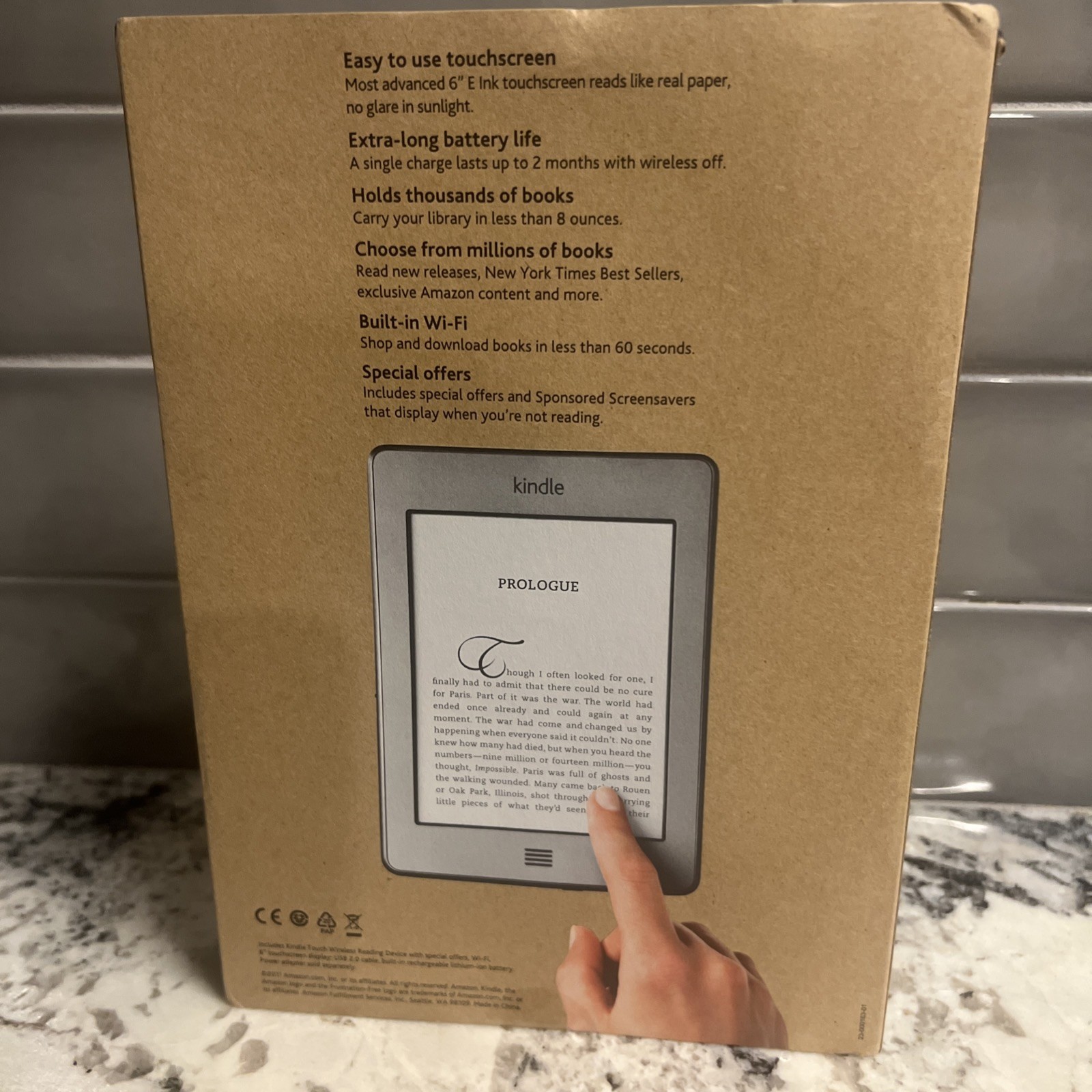 New Sealed Amazon Kindle Touch 4th Generation, WiFi 4GB, 6" , Text-to-Speech