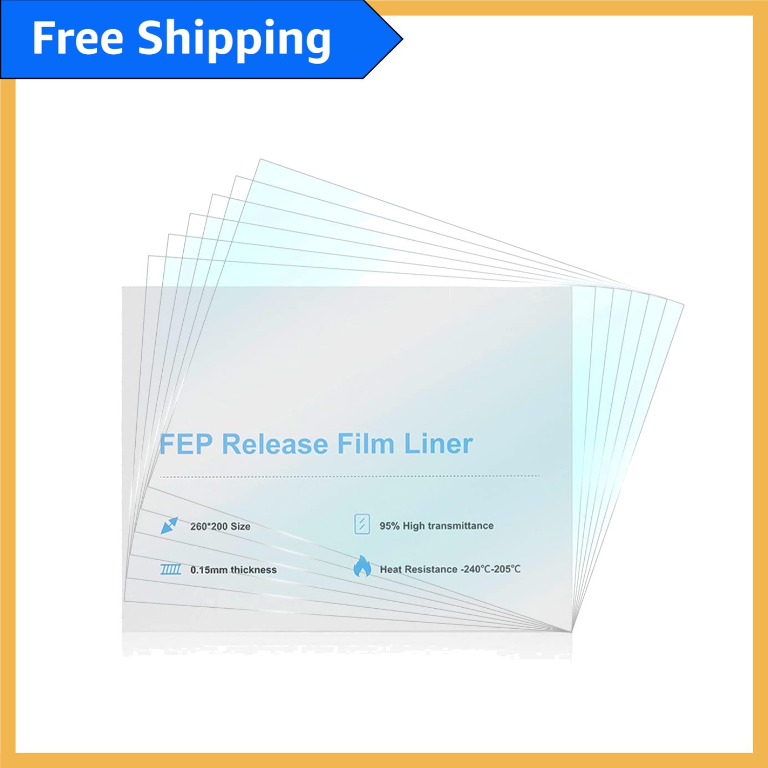 Versatile 6PCS FEP Release Films 260x200mm - Ultimate Solution for 3D Printers