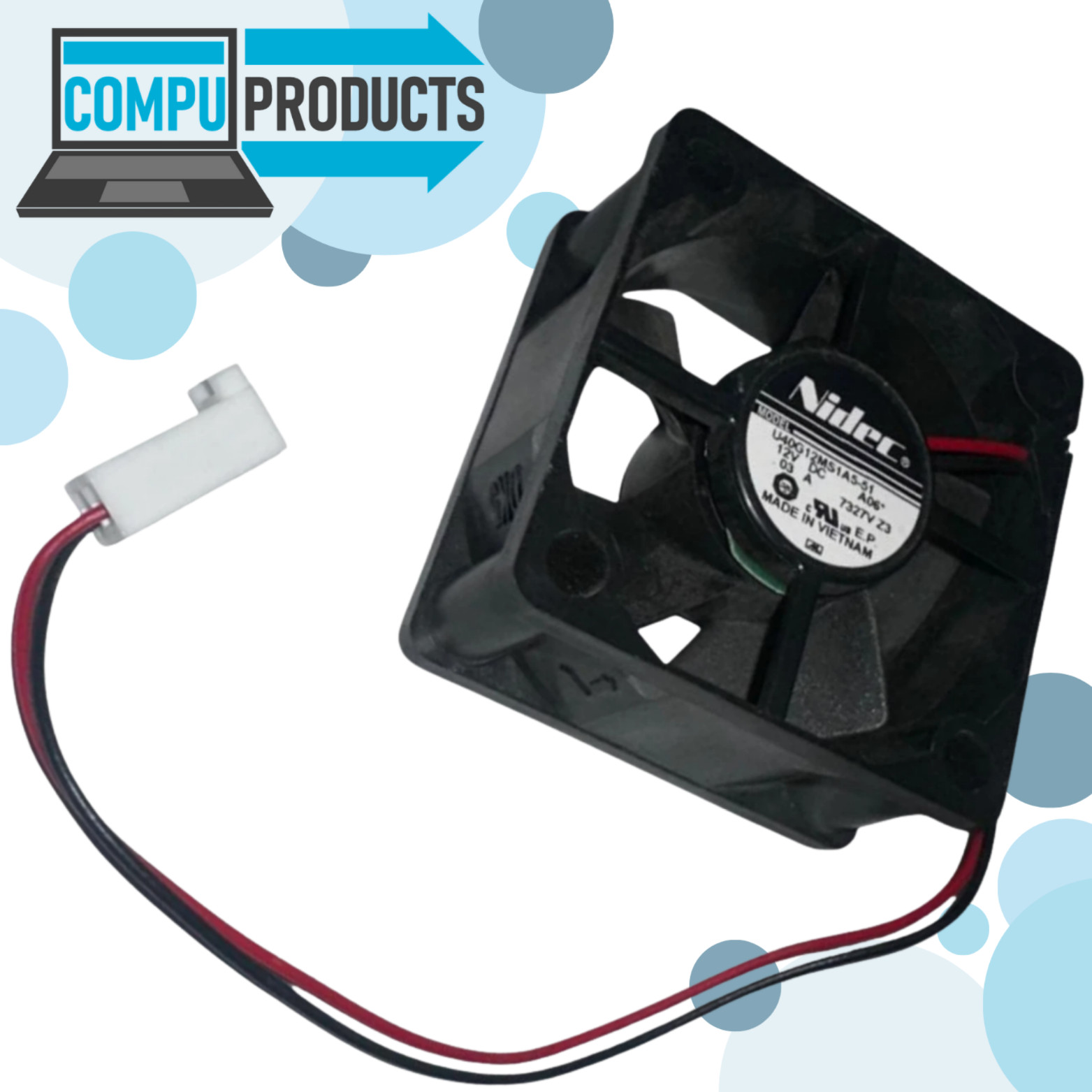 Nidec U40G12MS1A5-51 2-Pin Wire Cooling Fan 12 VDC 0.03 A