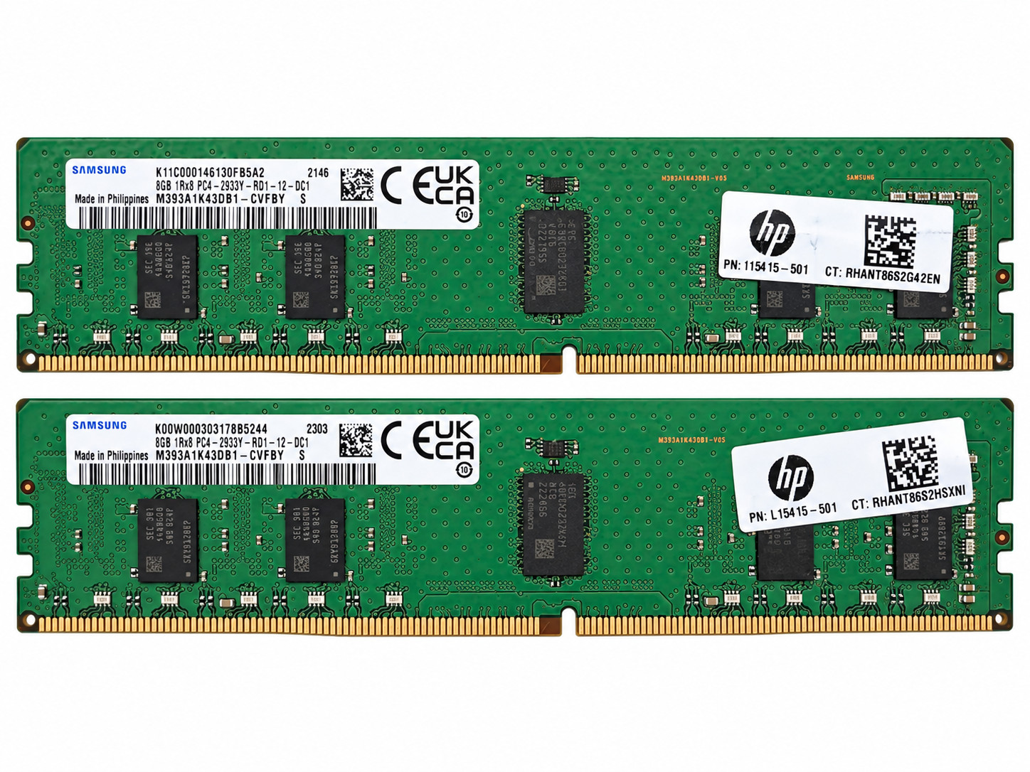 Samsung 16GB Lot of (2x8GB) DDR4-2933 ECC RDIMM Server RAM Tested Working