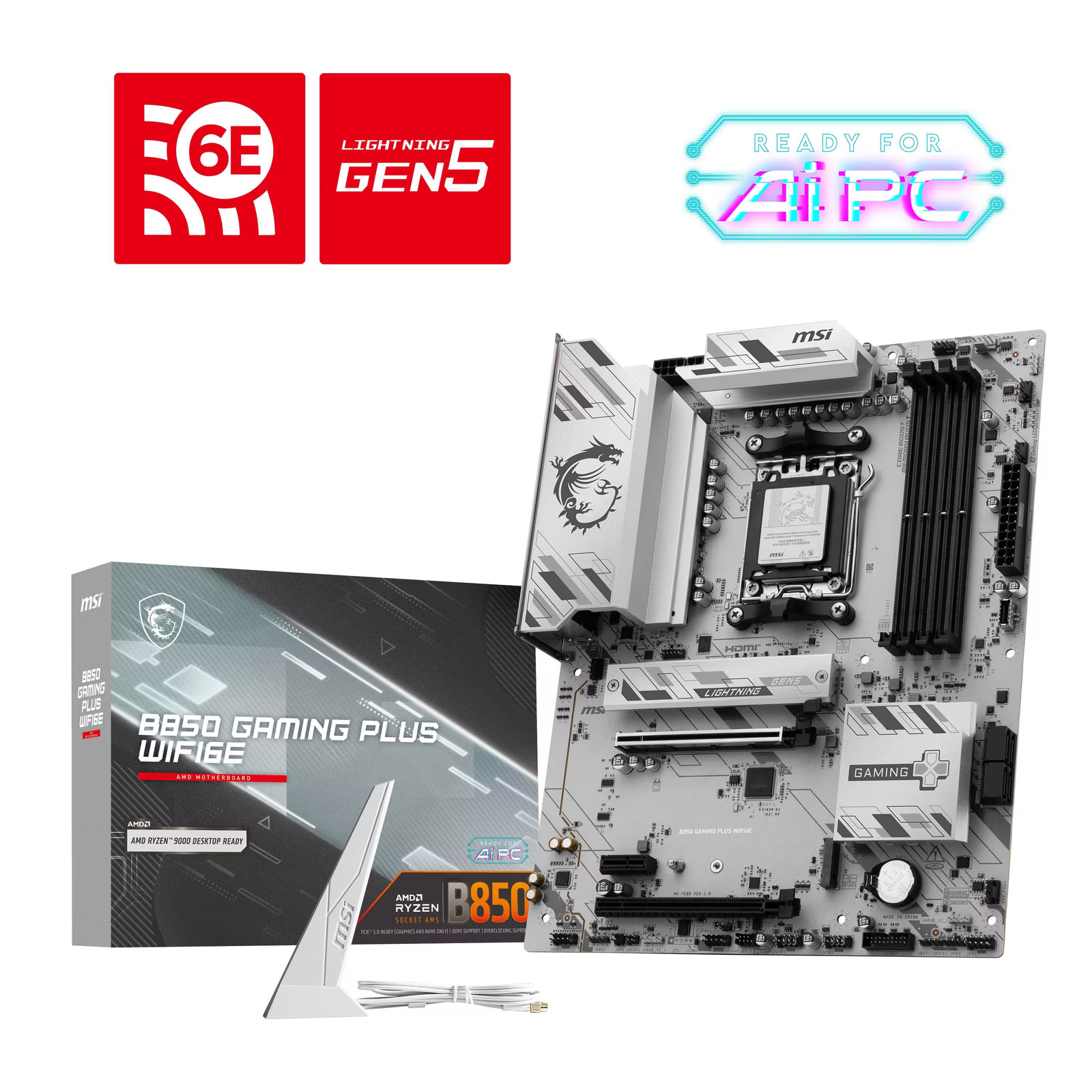 MSI - B850 GAMING PLUS WIFI6E (Socket AM5) AMD B850 ATX DDR5 Wi-Fi 6E Motherb...