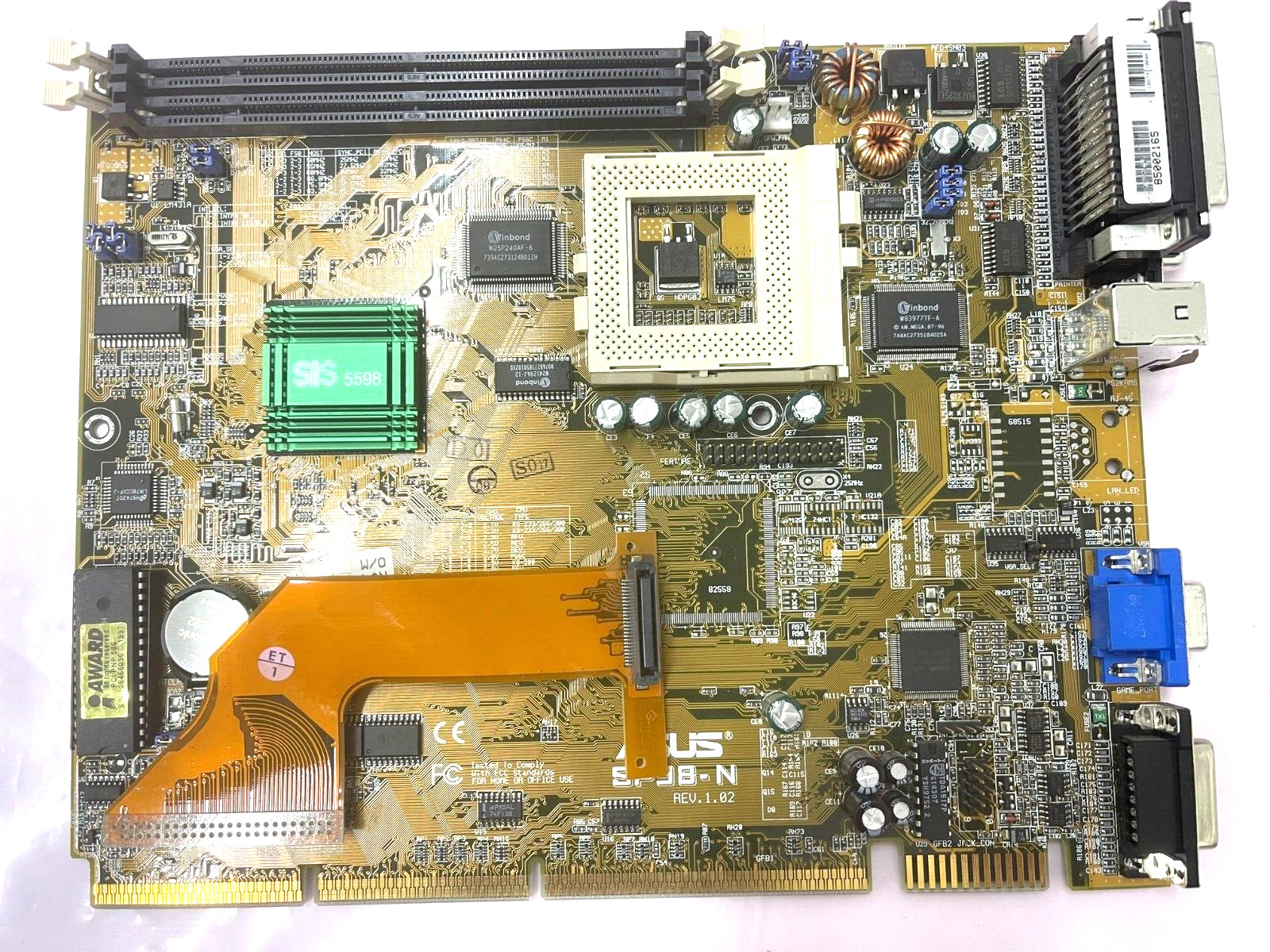 RARE VINTAGE ASUS SP98-N SIS 5598 PENTIUM MMX SOCKET 7 NLX MOBO VGA LAN MBMX48