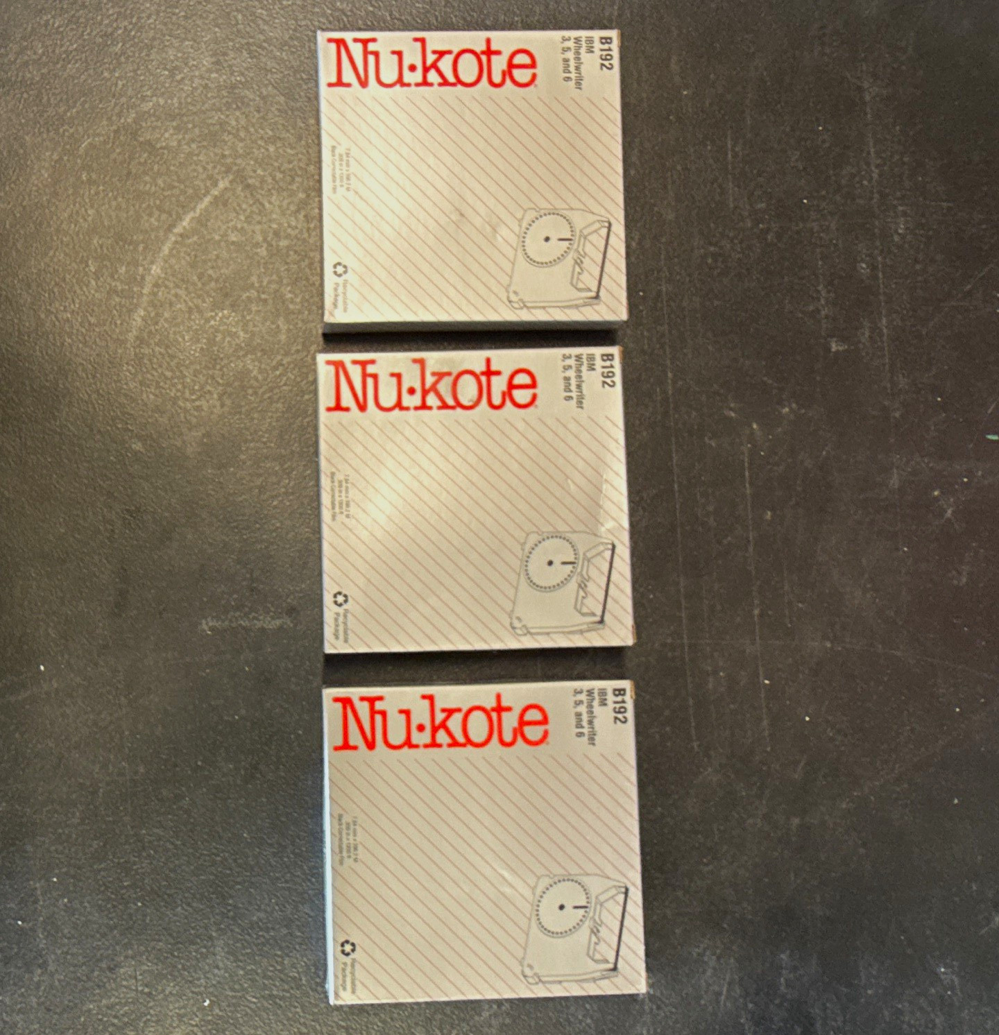 Nu-kote B192 Black Ribbon for IBM Wheelwriter 3/5/6 Dot Matrix Lot of 3