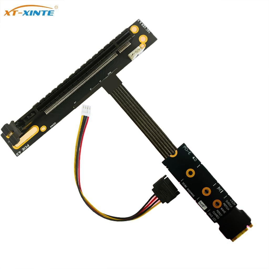New 64Gbps PCIe 4.0 X4 90° PCI-E 16X to M2 M.2 for NVME SSD Riser Cable Gen4 /3