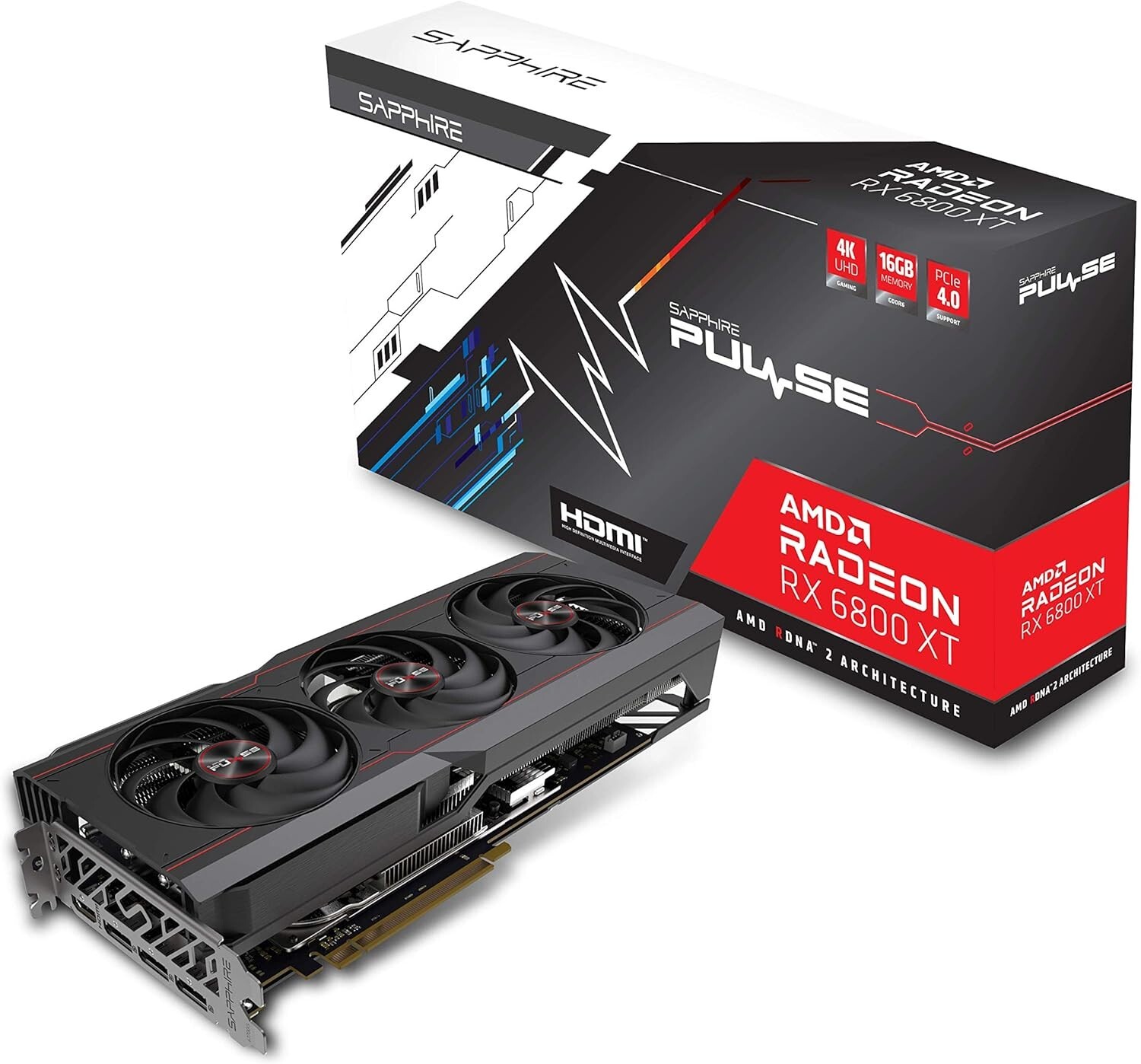 SAPPHIRE PULSE AMD Radeon RX 6800 XT Gaming Graphics Card 16GB GDDR6 AMD RDNA 2