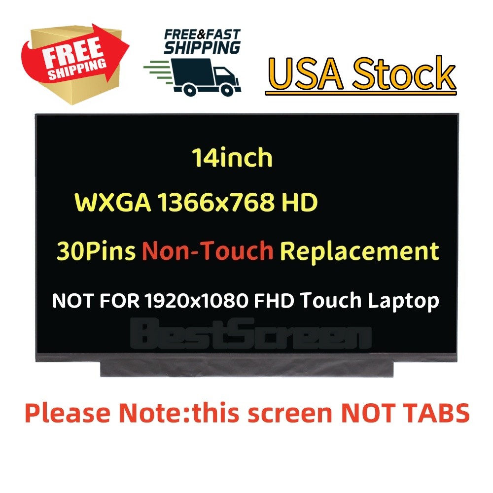 AUO B140XTN07.3 fits B140XTN07.2 New HD 1366x768 Display 14.0" 30pin LCD Screen