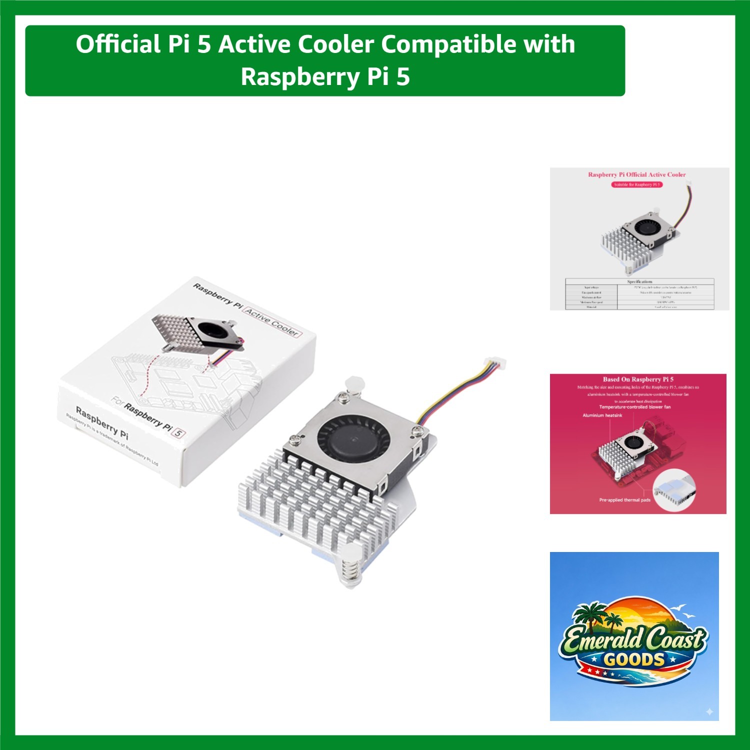 Official Pi 5 Active Cooler Compatible with Raspberry Pi 5