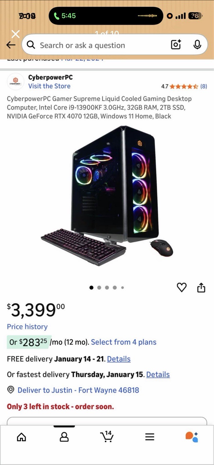 CyberpowerPC Gamer Supreme i9-13900KF 32GB 1.8TB SSD RTX 4070 Black