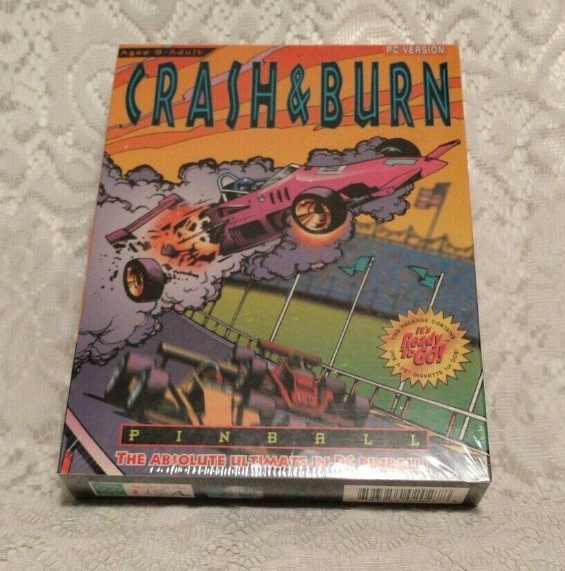 BN Software Vintage Crash and Burn Pinball PC Version Computer Game tblno1