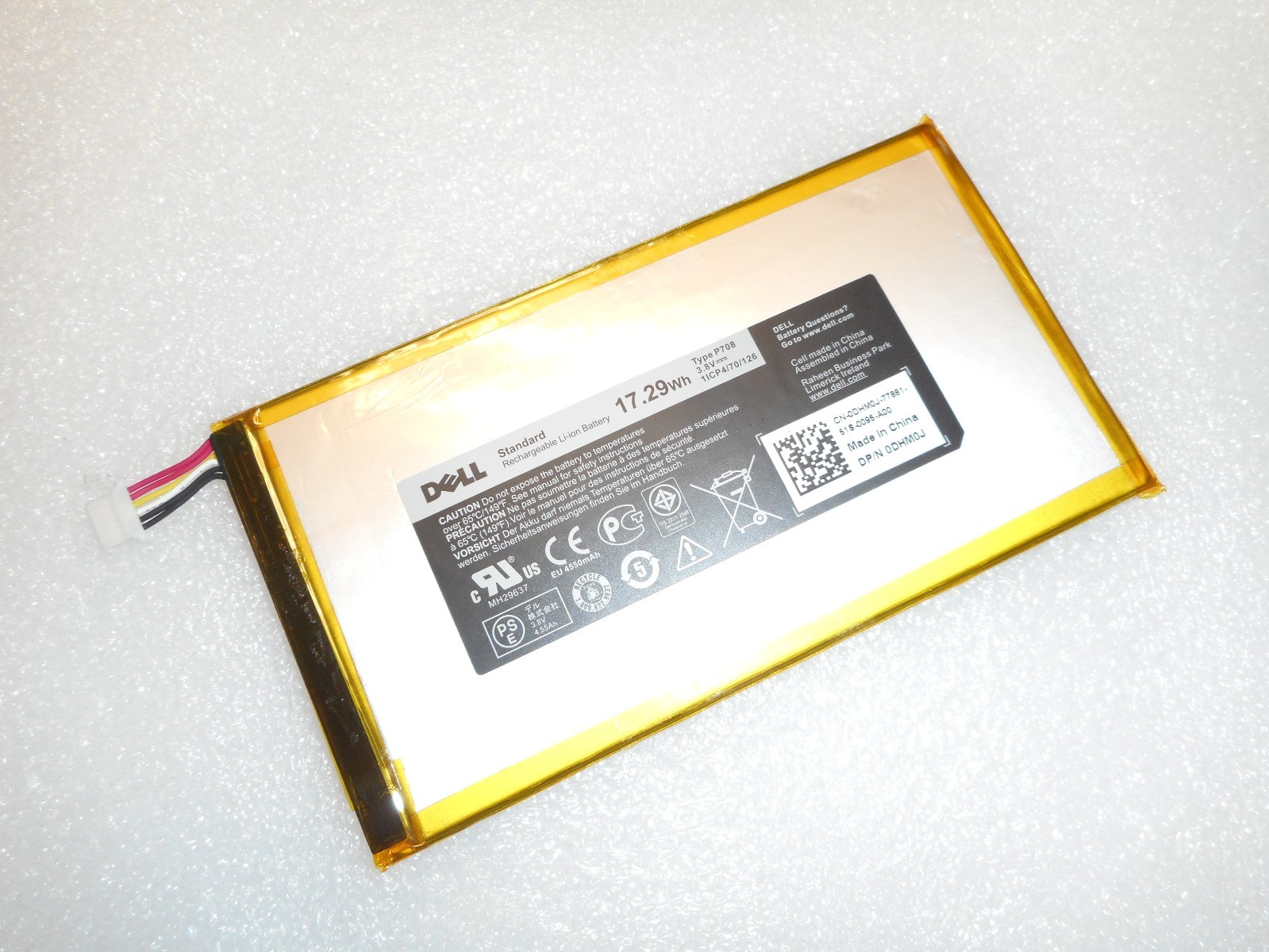 NEW Genuine Dell Venue 7 (3740) 8 (3840) Tablet 17.29Wh 4550 mAh P708 DHM0J