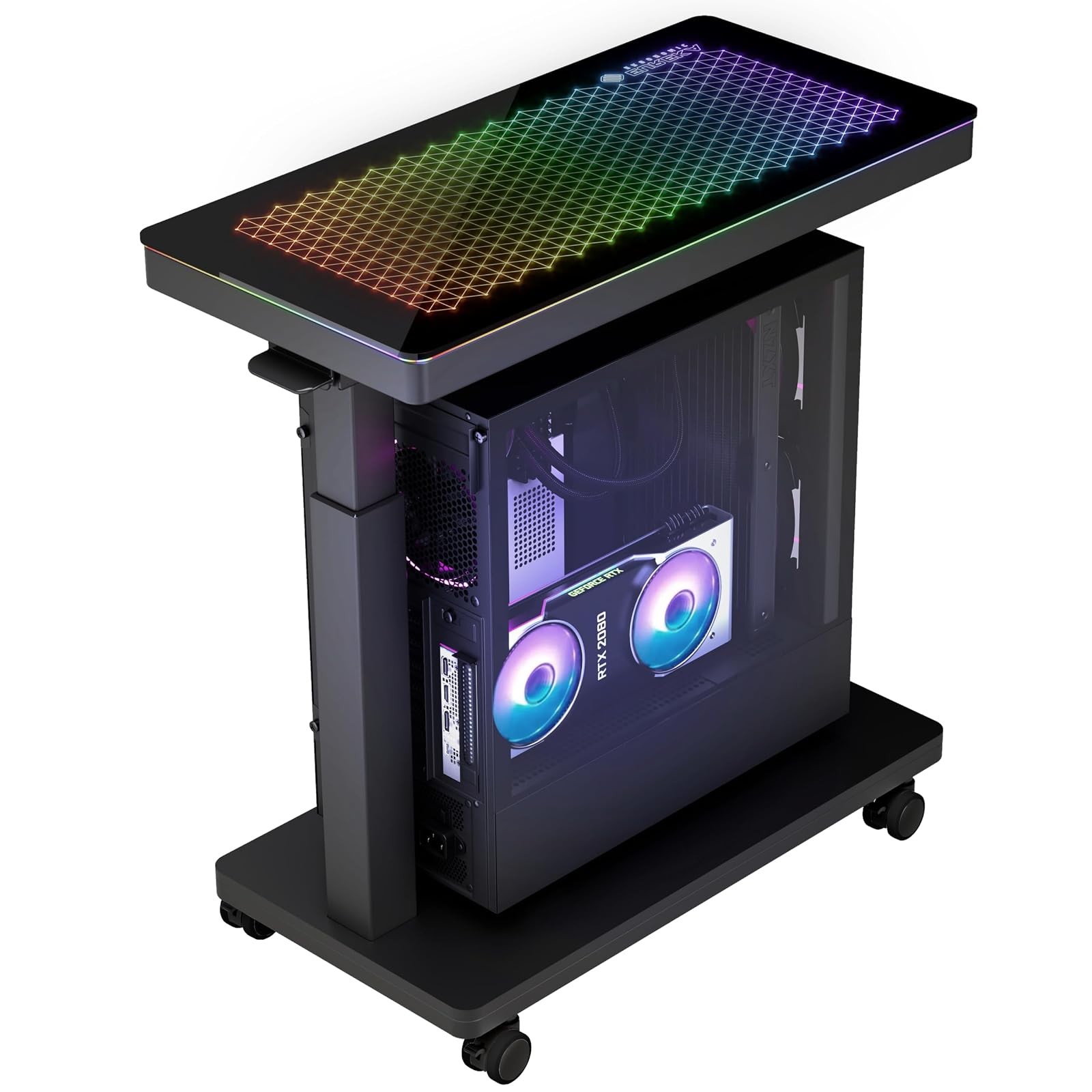 EUREKA Computer Tower Stand RGB Lights 2-Tier CPU Holder
