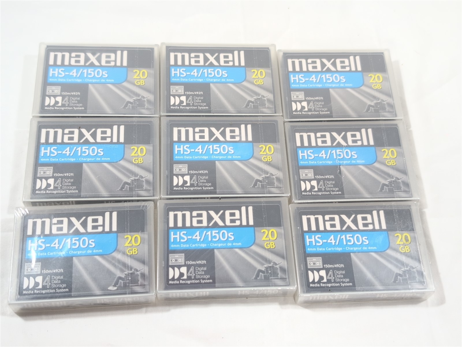 Lot of 9 Maxell HS-4/150S 4mm 150M DDS-4 Data Cartridge Tape 20 GB NEW SEALED