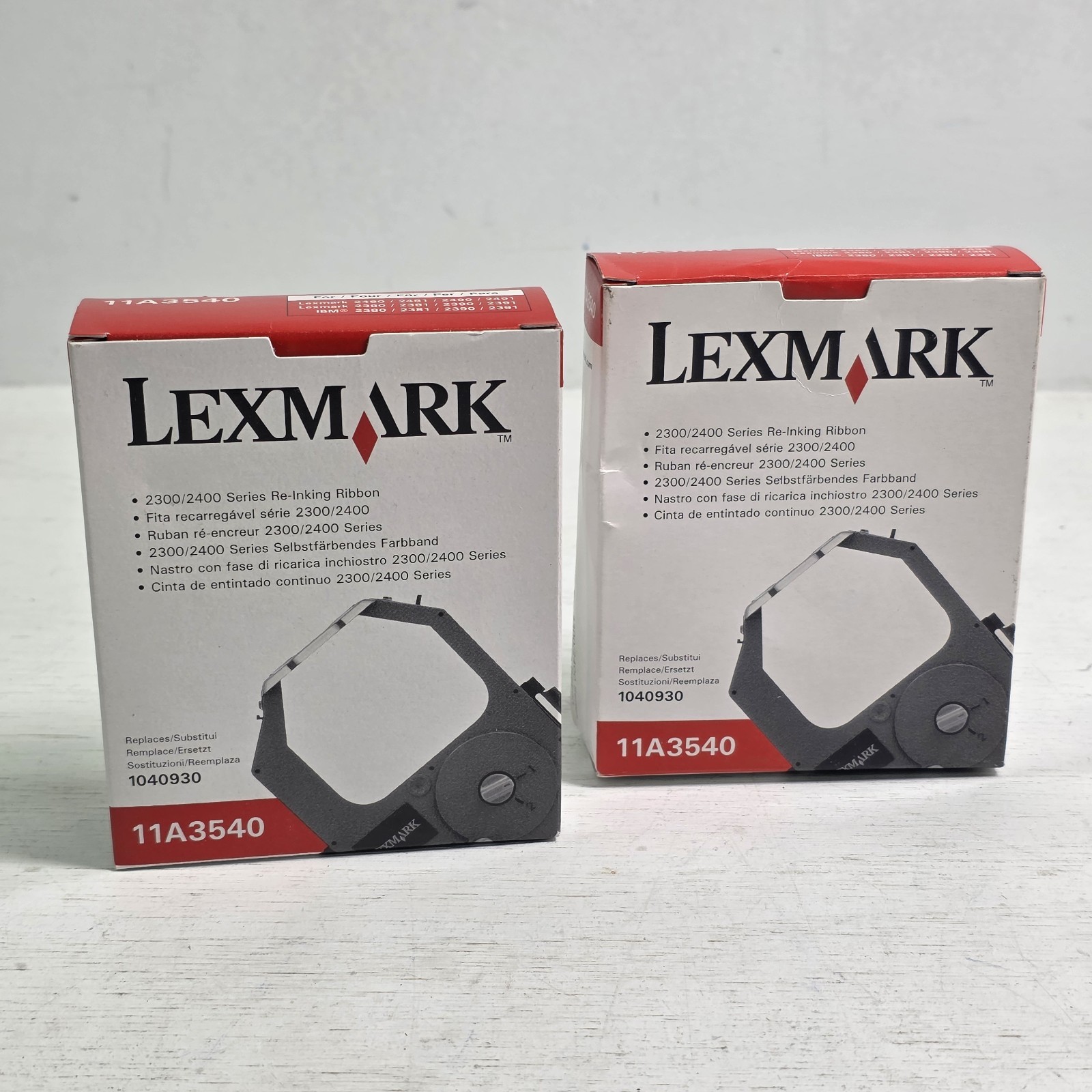 2 - Genuine Lexmark 11A3540 Replaces 1040930 Re-Inking Ribbon 2300 2400 New