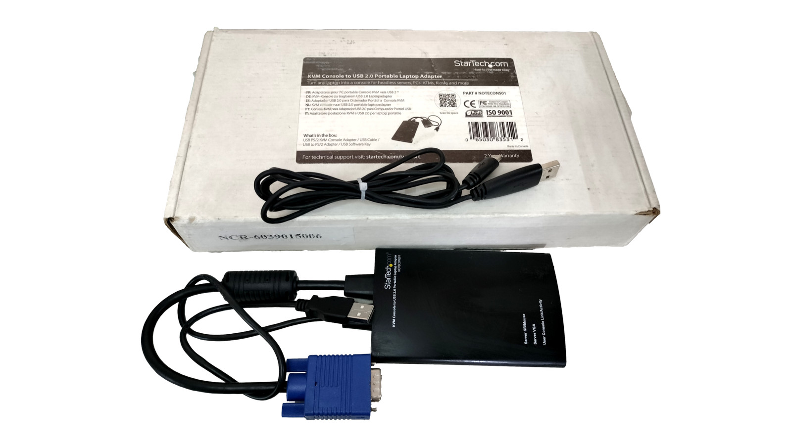 StarTech Notecon501 KVM Console to USB 2.0 Portable Laptop Crash Cart Adapter