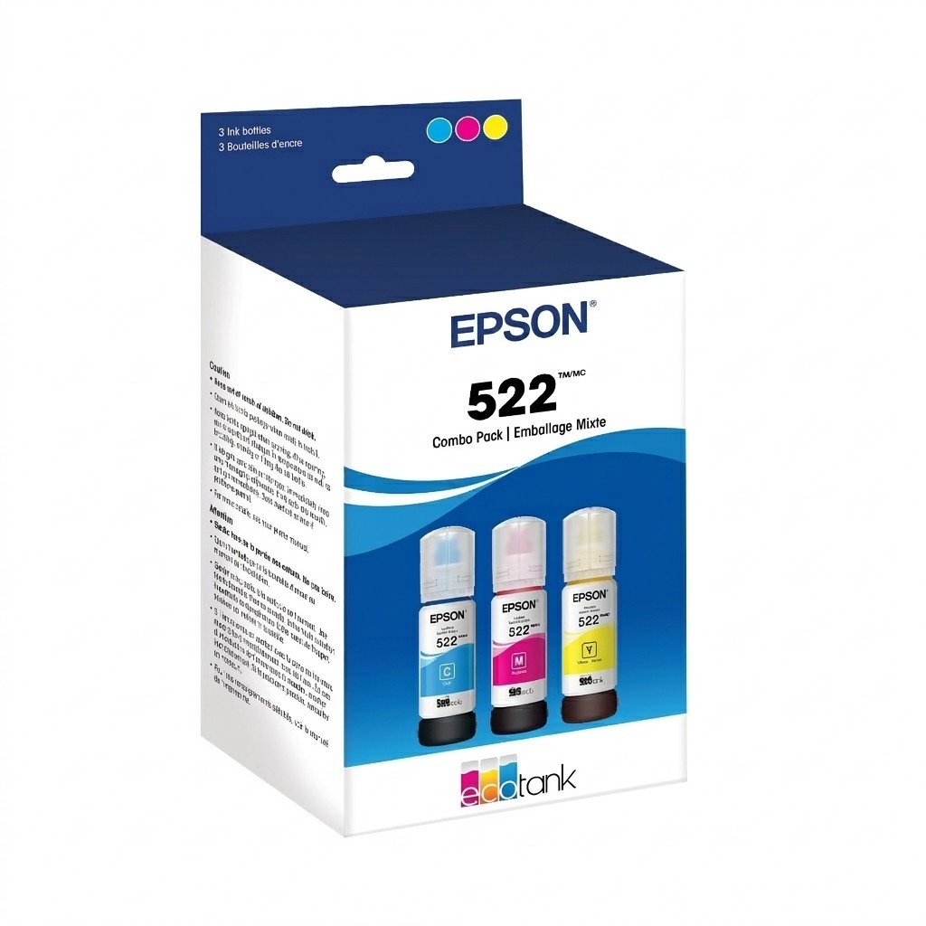 Epson 522 EcoTank Ink Ultra-high Capacity Bottle Color Combo Pack (T522520-S)