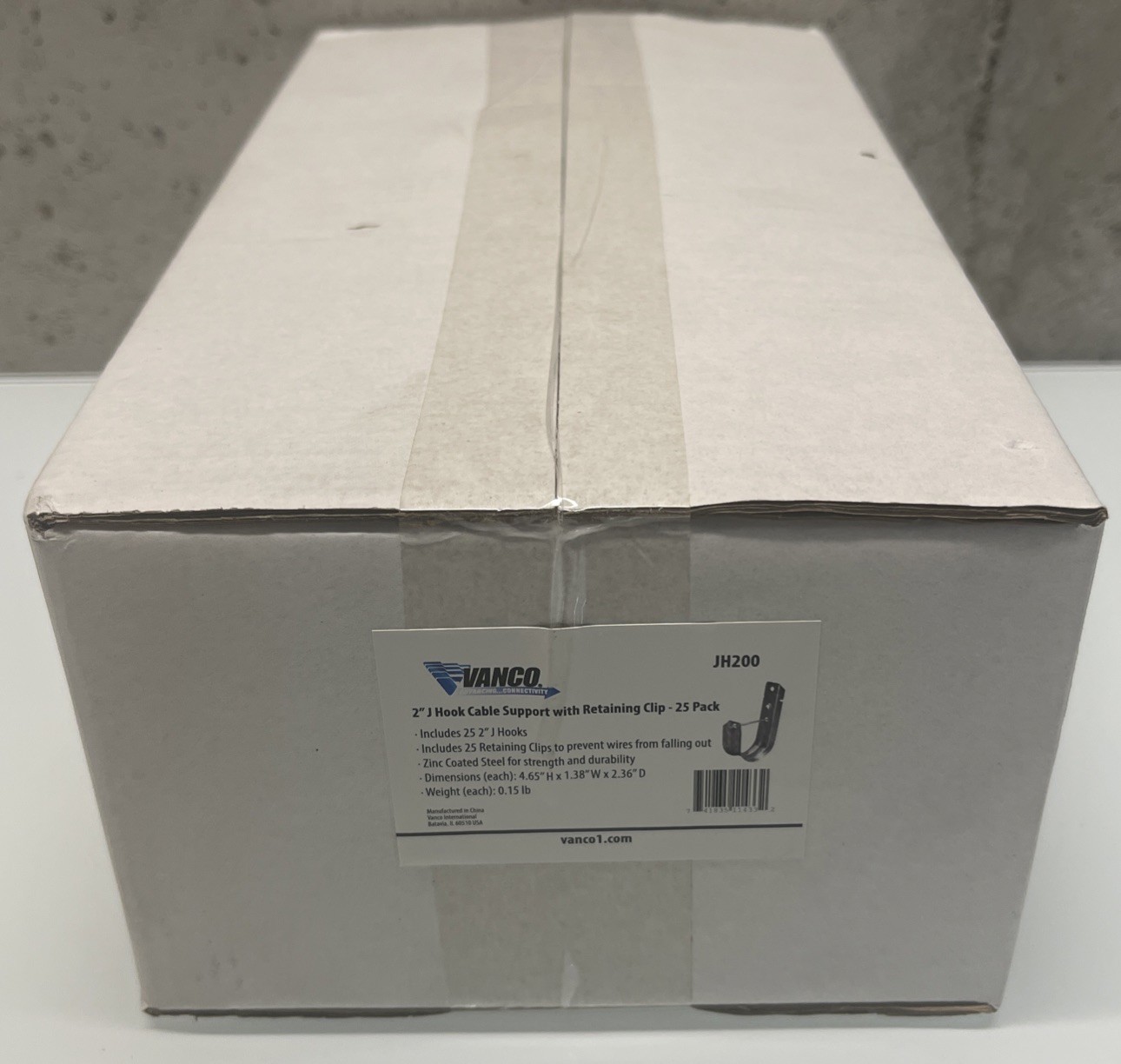 Vanco 2” J Hook Cable Support with Retaining Clip - 25 Pack - Brand New