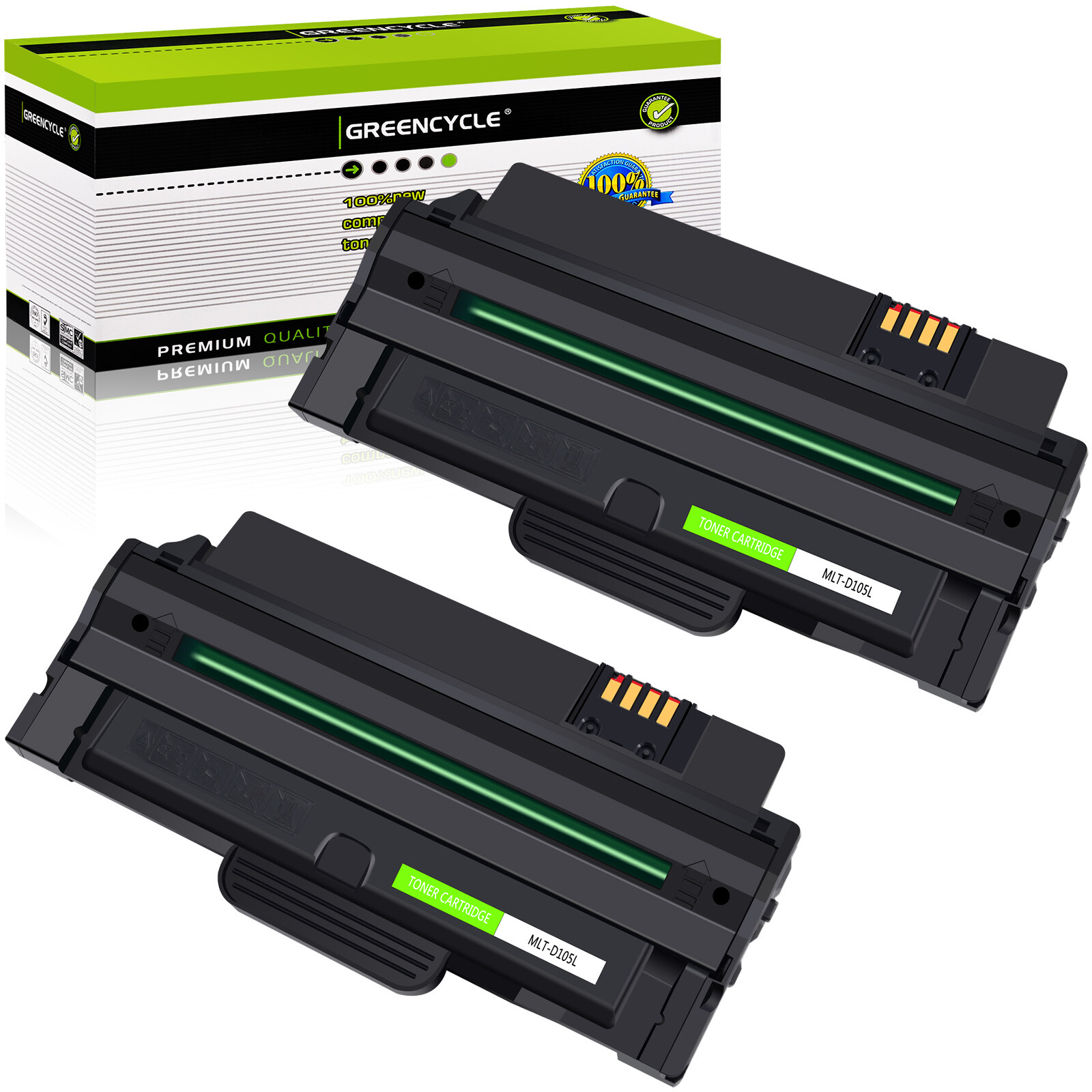 GREENCYCLE 2PK MLT-D105L MLT-D105S Toner Cartridge For Samsung SCX-4600 SCX4623F