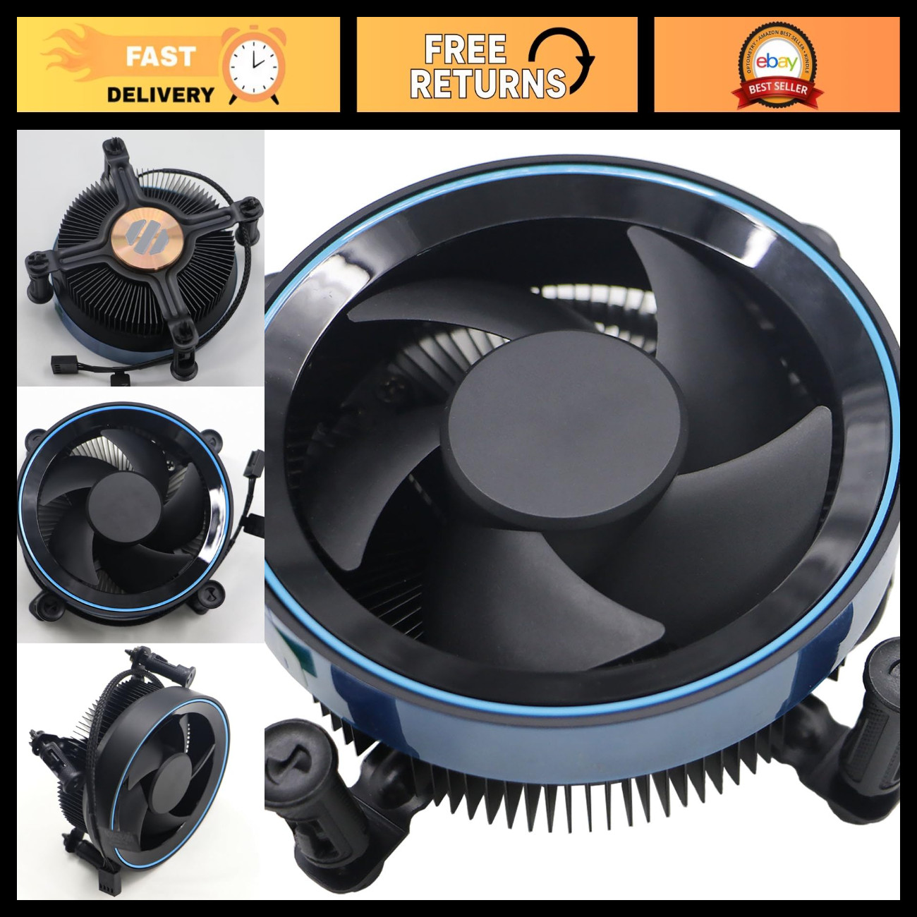 Ultra CPU Heatsink for Intel LGA1700 - Aluminum & Copper, 4-Pin PWM Fan, 65W