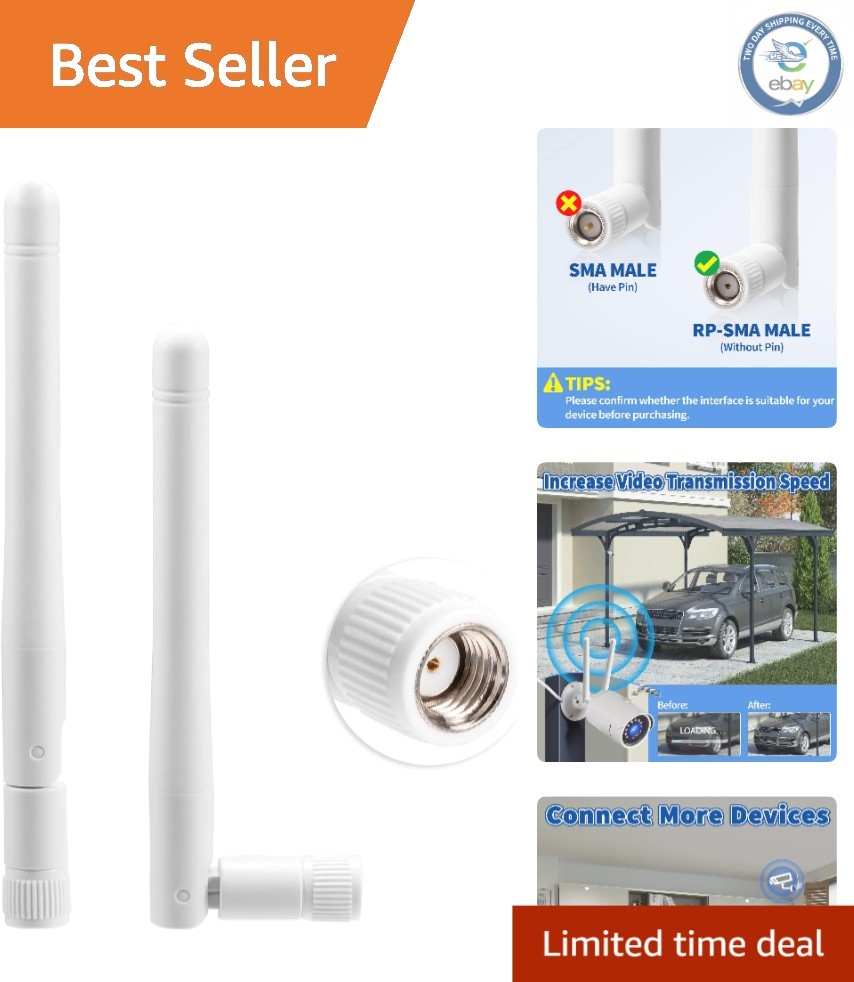 Enhance Your Wireless Network with 2-Pack RP-SMA Antennas for Boosted Signal