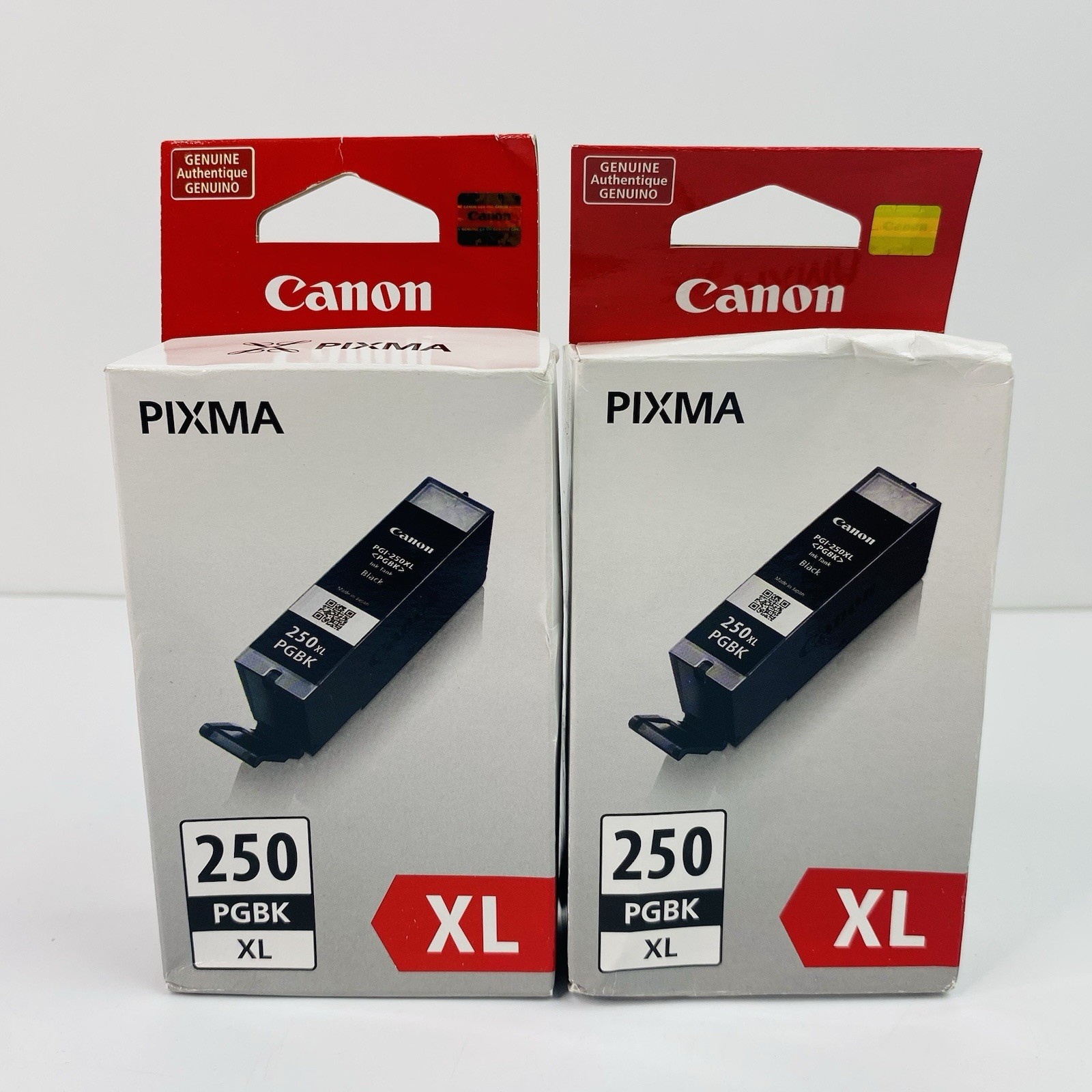 X2 Genuine Canon Pixma 250 PGBK XL Black Ink Tank Cartridges PGI-250XL LOT OF 2