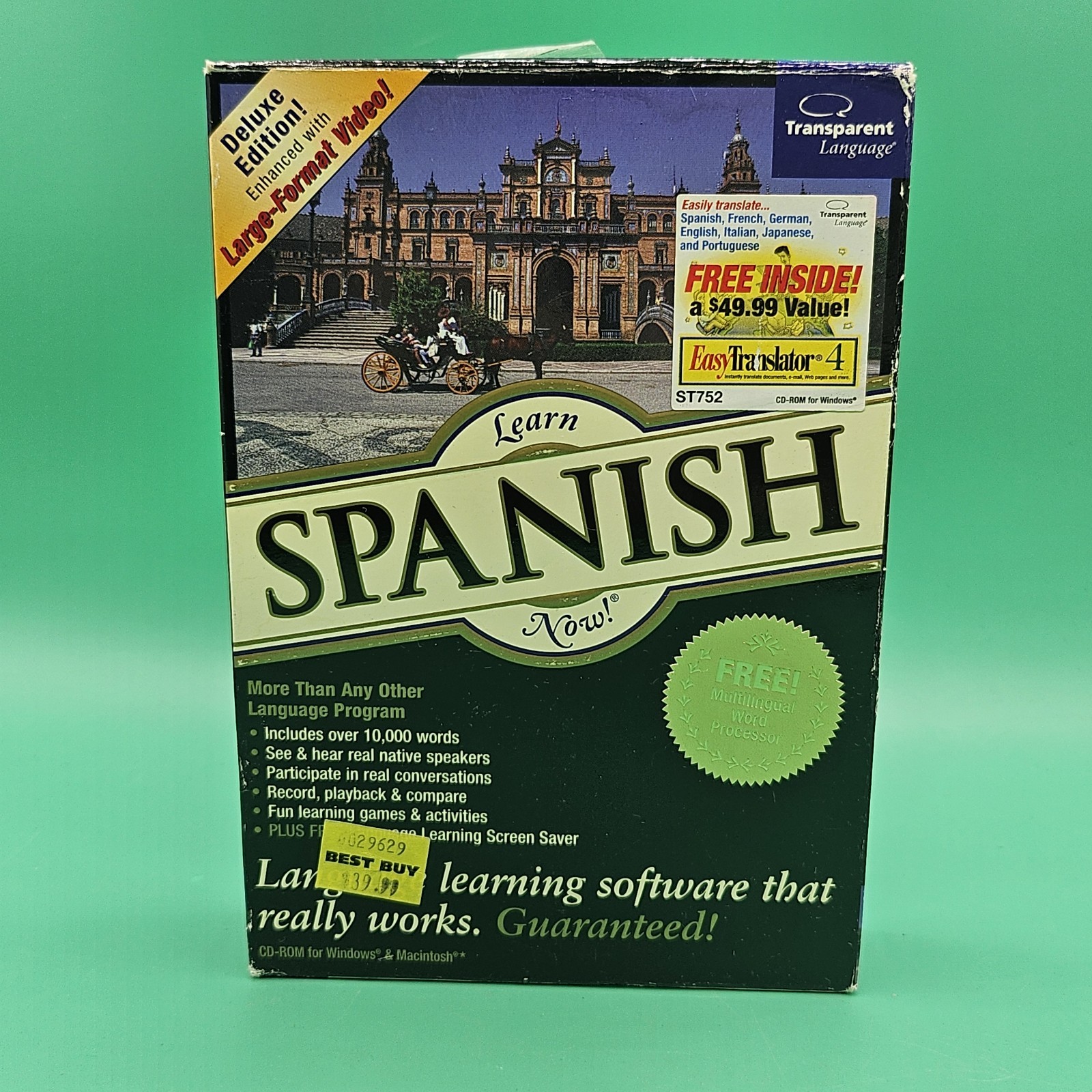Learn Spanish Now Windows/Mac CD-Rom Transparent Language PC DELUXE COMPLETE PC