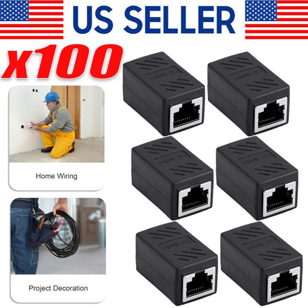 RJ45 Inline Coupler Cat6/Cat5e Ethernet Network Cable Extender Connector lot