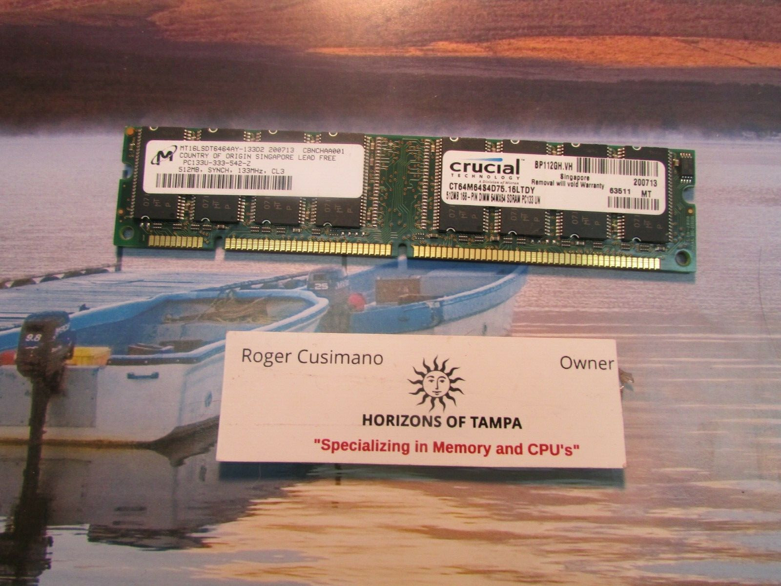 MICRON 512MB 133 RAM 133 168PIN MT16LSDT6464AY-133D2