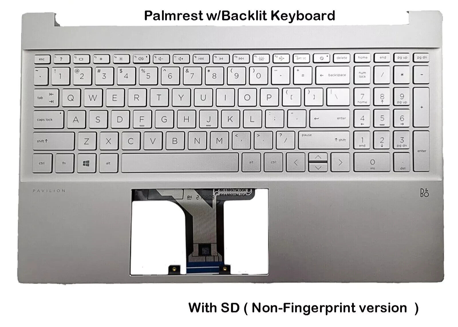 NEW  For HP 15-EG 15-EH Palmrest W/Backlit Keyboard Silver M08912-001 US