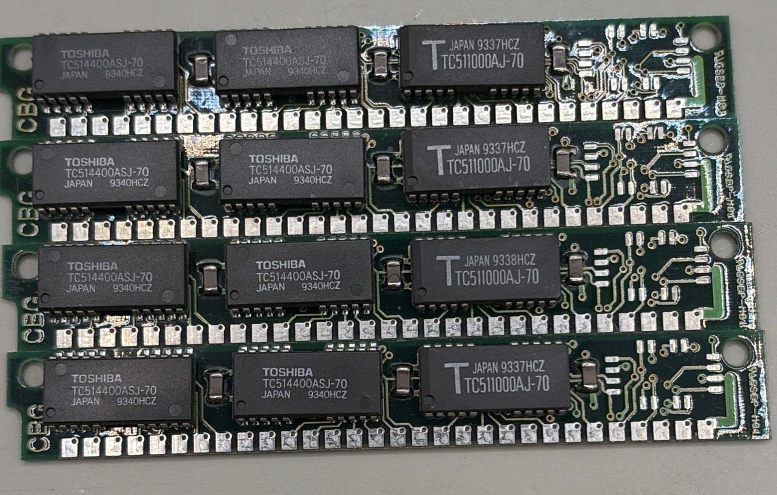 4x 1MB 30-Pin 3-chip Parity FPM Memory SIMMs 4MB RAM Apple Mac PC NOS VINTAGE