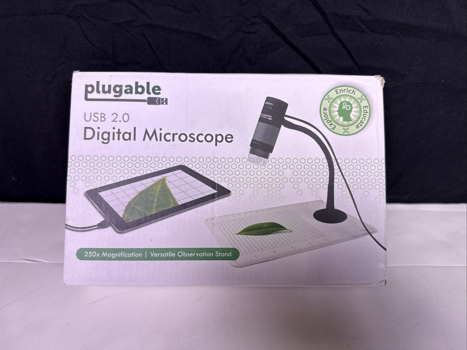 Plugable USB 2.0 Digital Microscope with Flexible Arm, Observation Stand