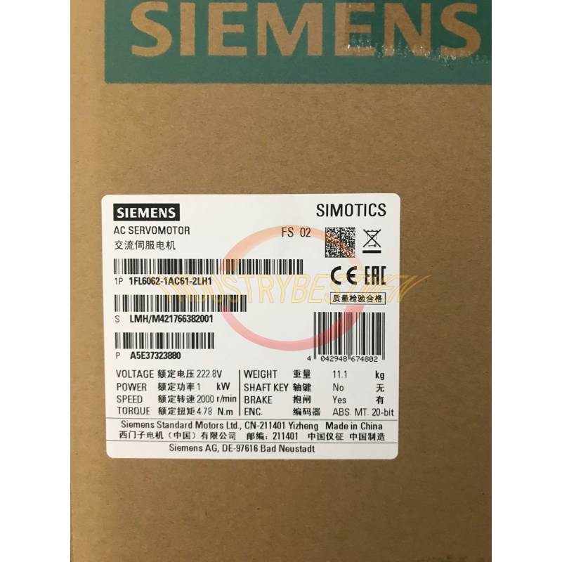 1PCS NEW SIEMENS Servo Motor 1FL6062-1AC61-2LH1 FedEx or DHL