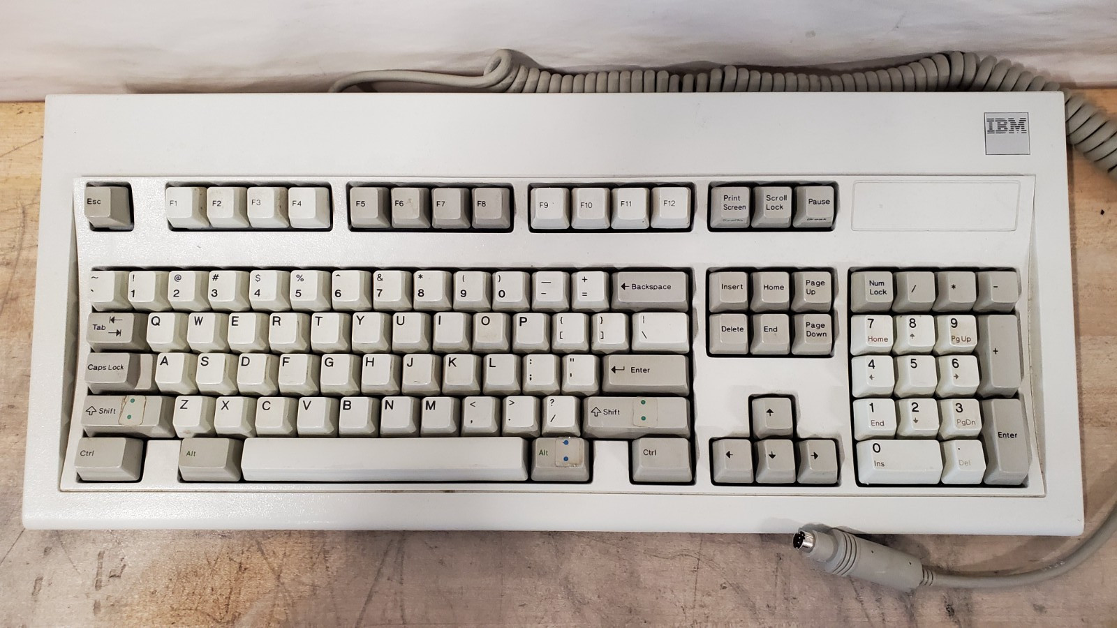 1986 IBM Model M Buckling Spring Keyboard 1390120 With Cable, Good
