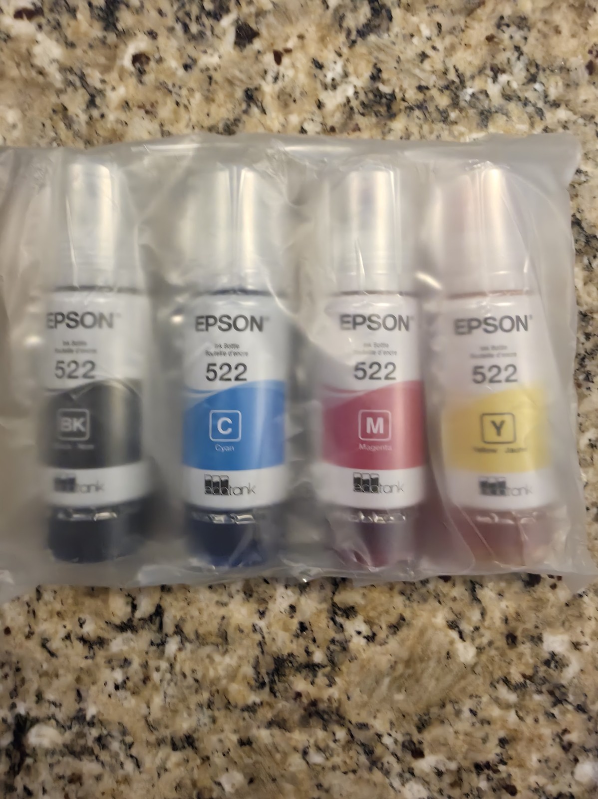 Genuine Epson 522 Ink Bottles 4 Pack for ET-2720 ET-2800 ET-2803 ET-4700 ET-4800