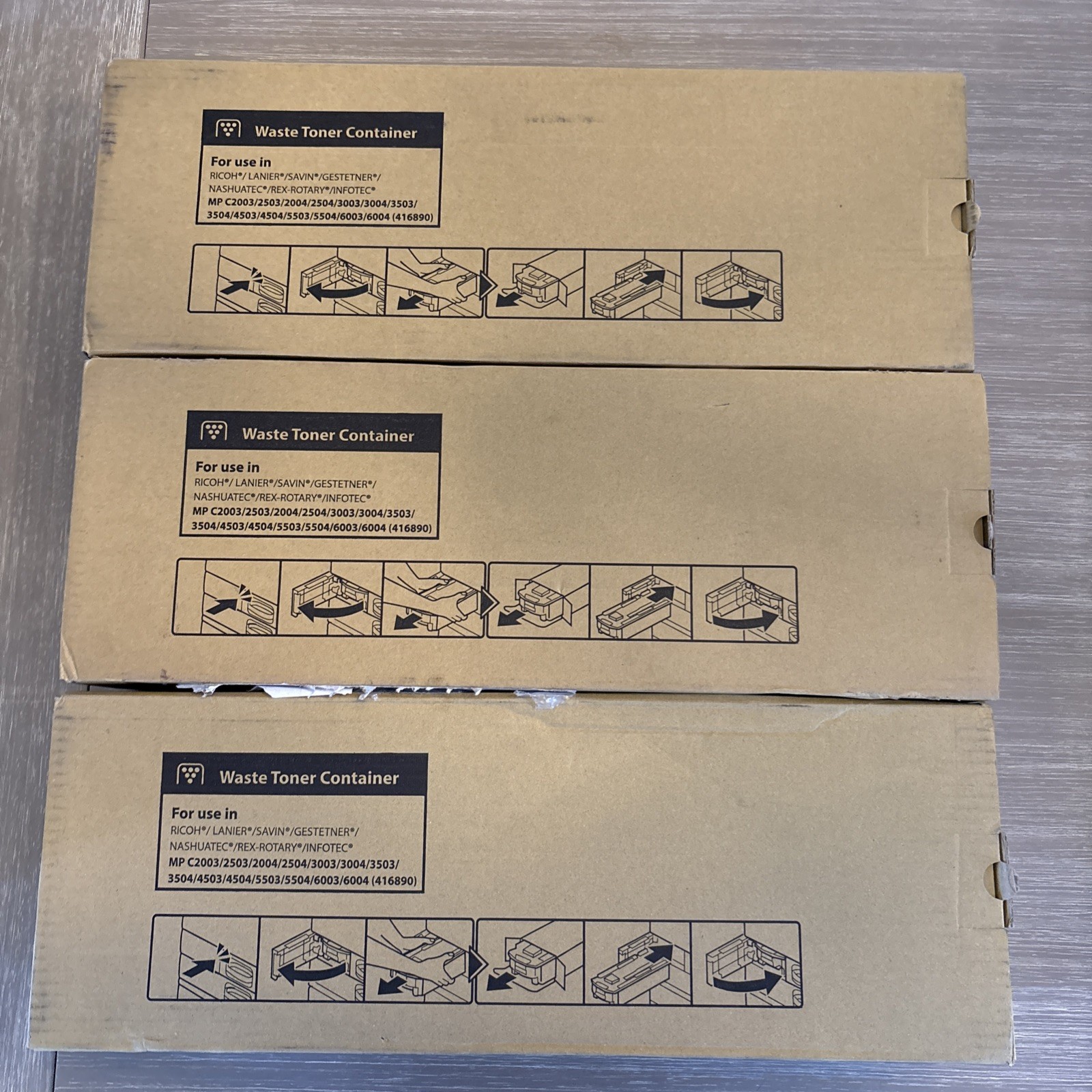 Ricoh Waste Toner Container 416890 - 3 Pack, Genuine, New