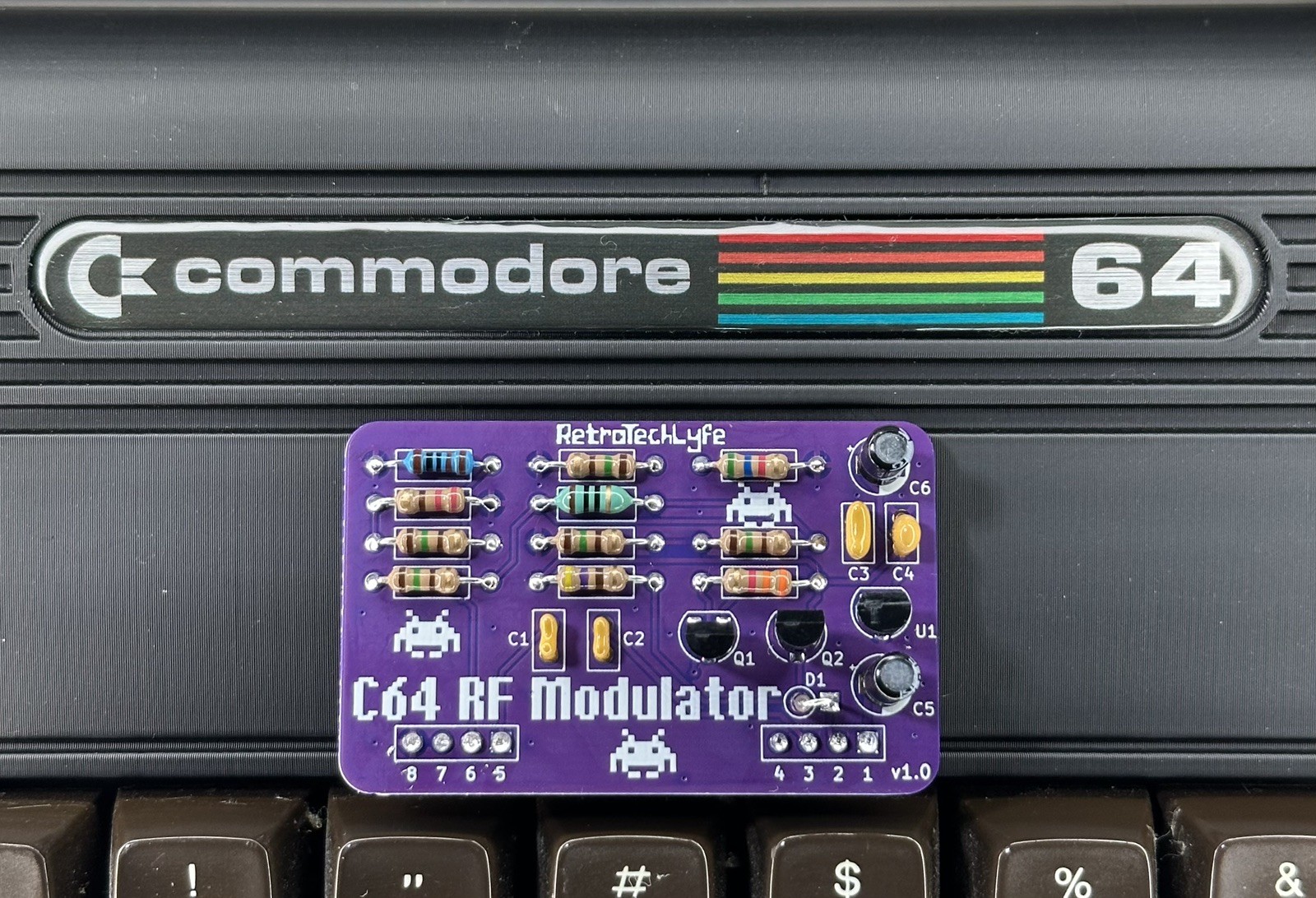Commodore 64 RF Modulator Replacement Longboard Breadbin All Revisions PAL NTSC