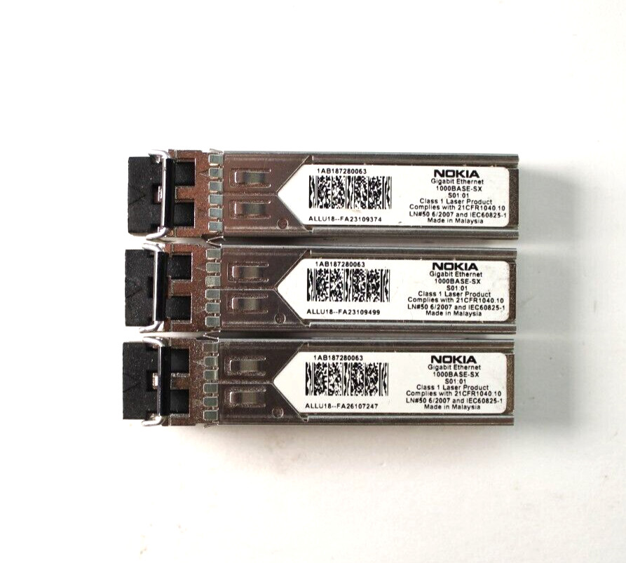 Lot of*3 Nokia 1AB187280063 1000Base-SX CPRI 1-4, 300m SFP Transceiver