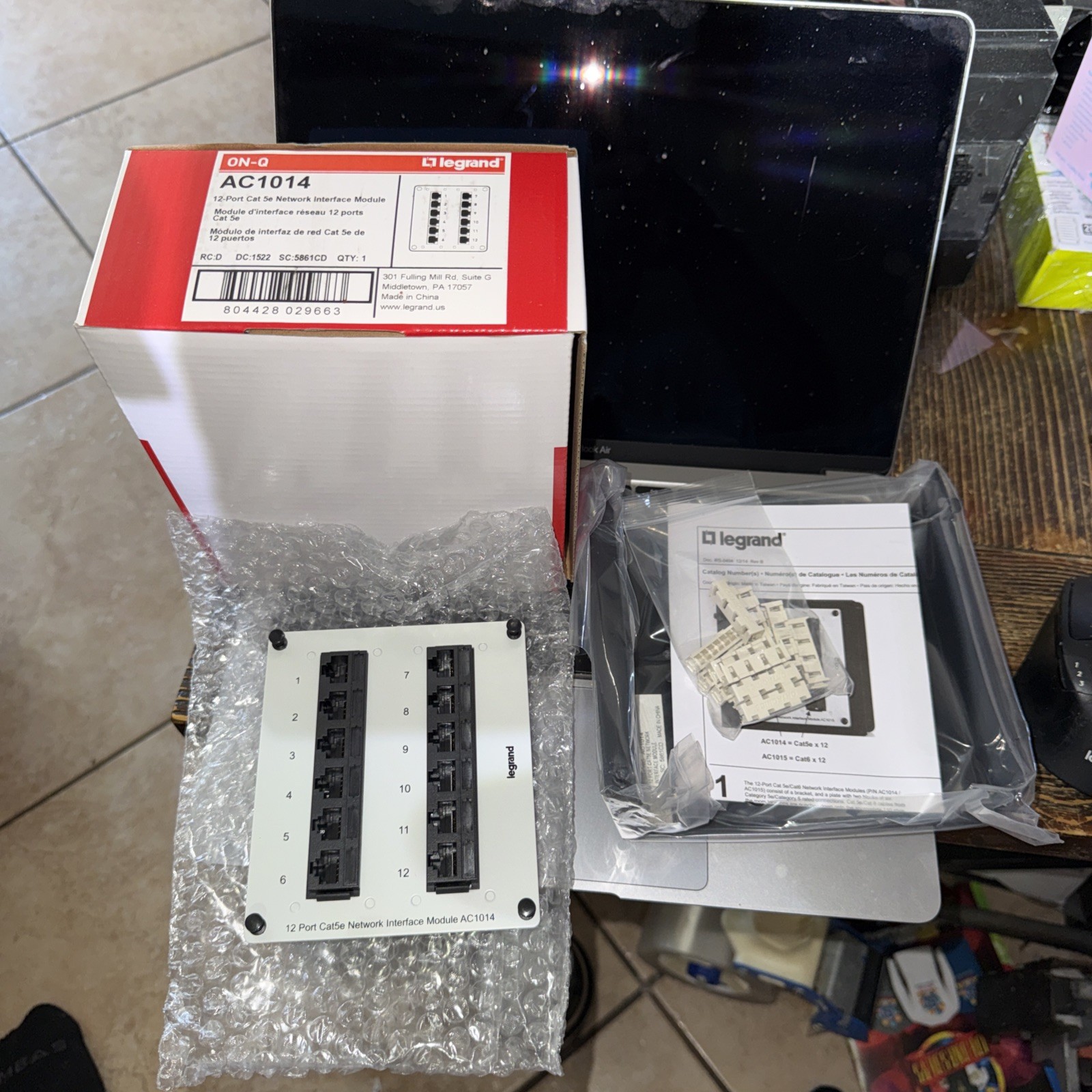 NEW GENUINE Legrand  ON-Q 12-Port Cat 5 Network Interface Module AC1014