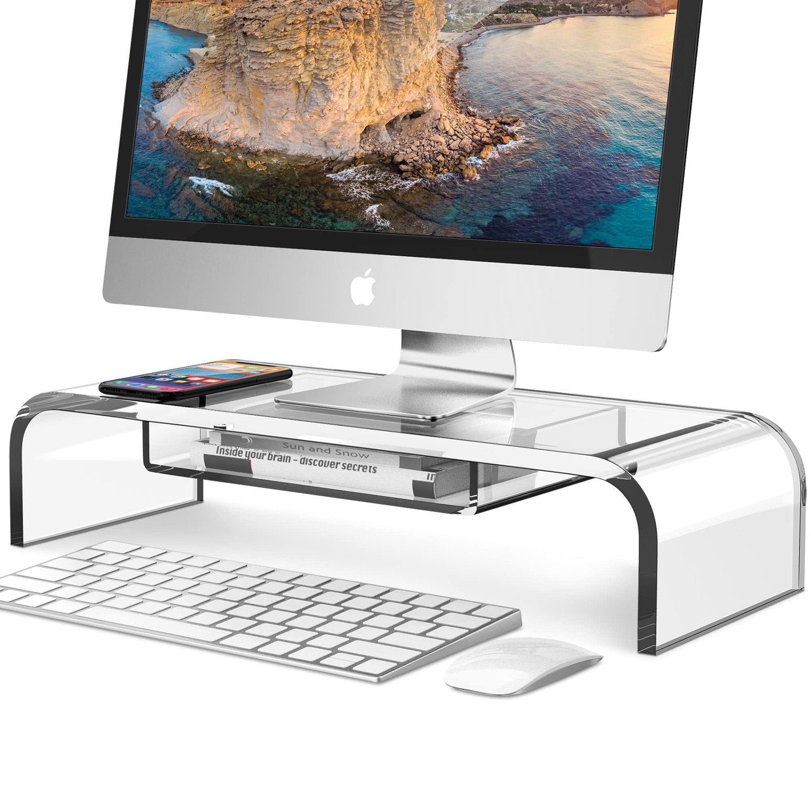 Premium Acrylic Monitor Stand Riser - Automotive-Grade Non-Yellowing Organic ...