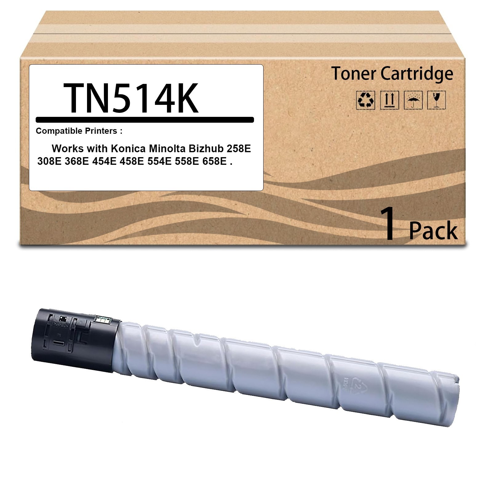 1 Pack  TN-514 A9E8130 Toner Cartridge Compatible with TN516 TN515 TN514 TN513