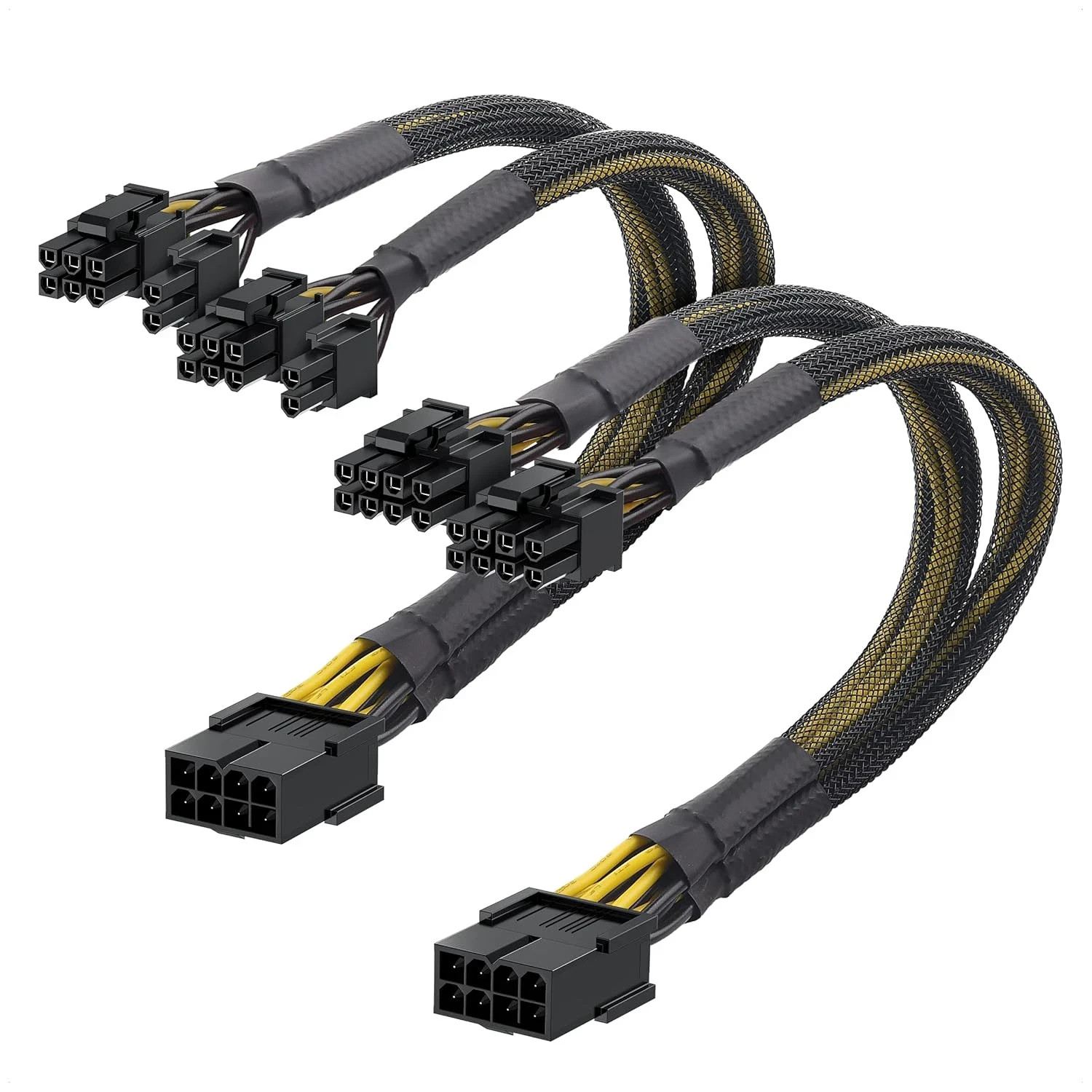 Cable Matters 2-Pack Pcie 8 Pin to Dual 8 Pin (6+2) Female to Male Pcie Power Ad