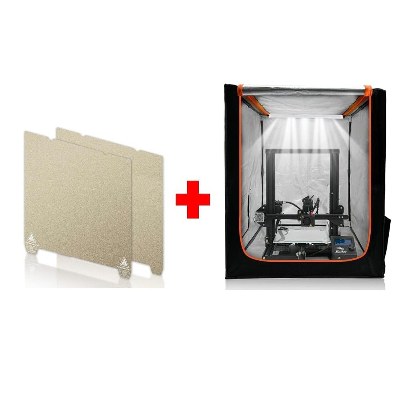 3D Printer Enclosure with LED Light + Double-Sided PEI Sheet Gold